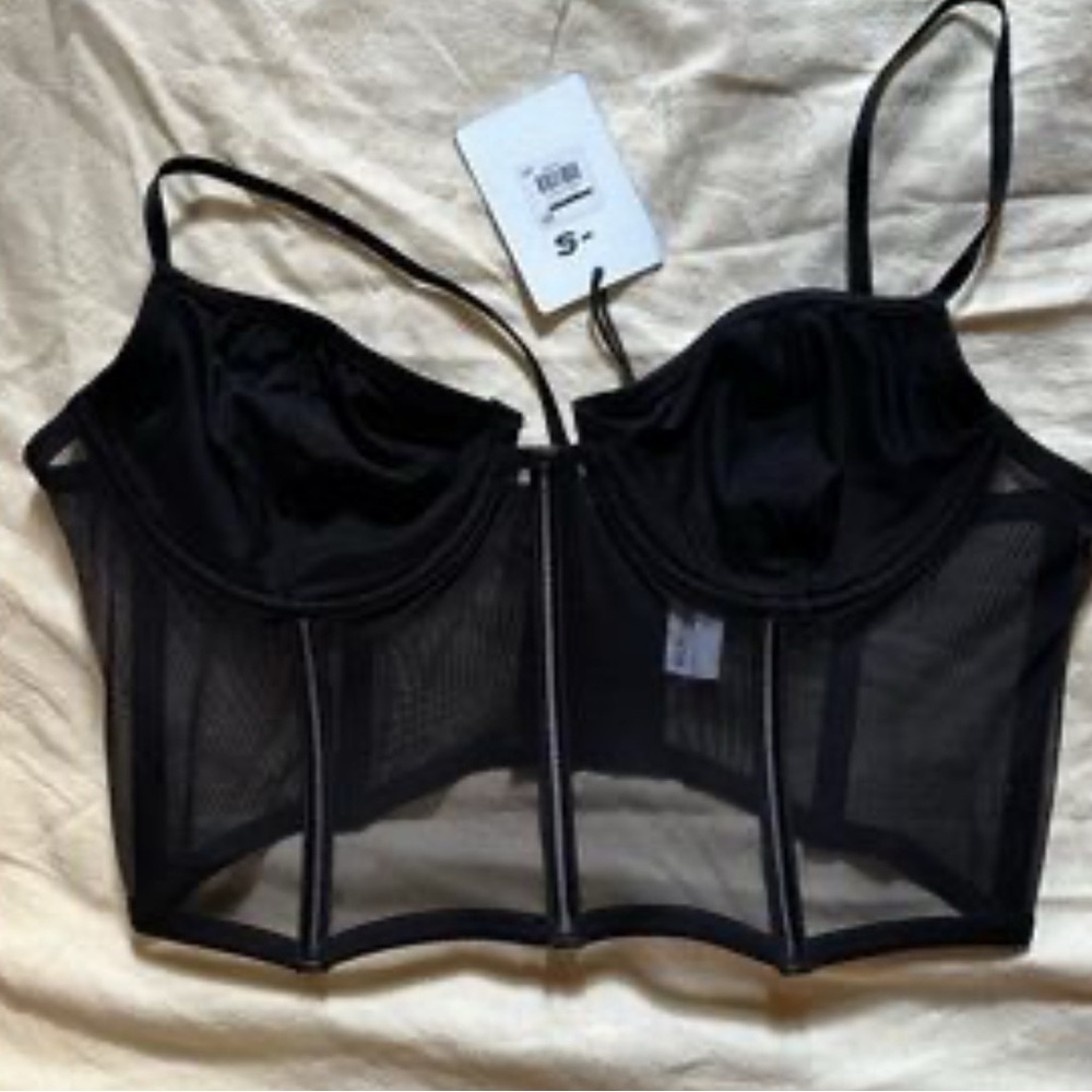 Black corset top from Revolve. Tie/ bow straps.